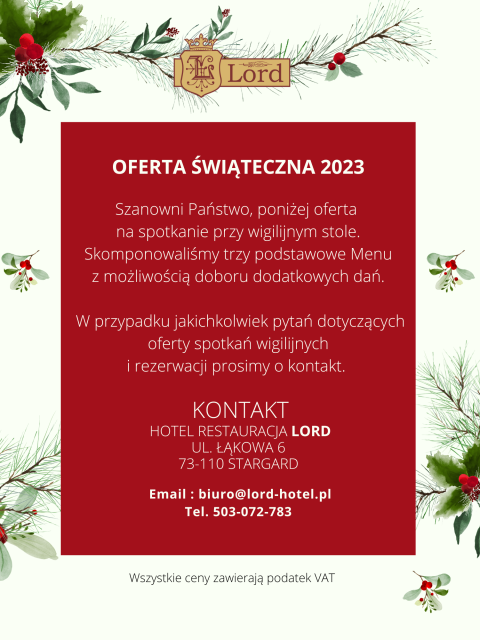 Propozycja oferty świątecznej 2022